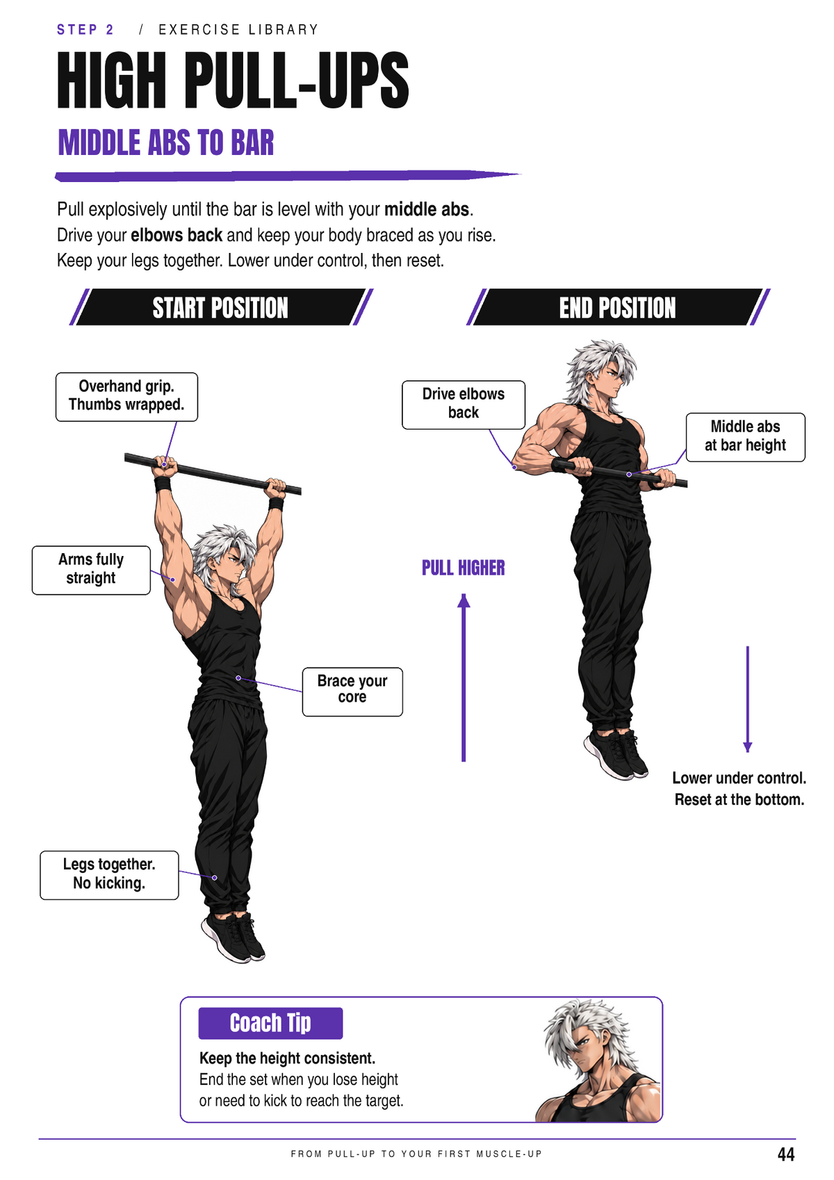 Ebook preview: High Pull-Ups — Middle Abs to Bar technique